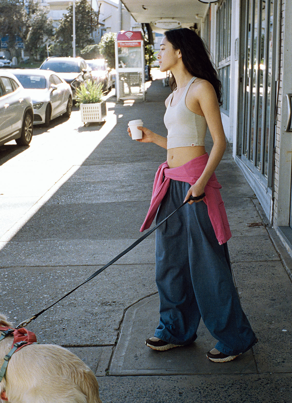Wide pleats pants (Unisex)_Bering Sea