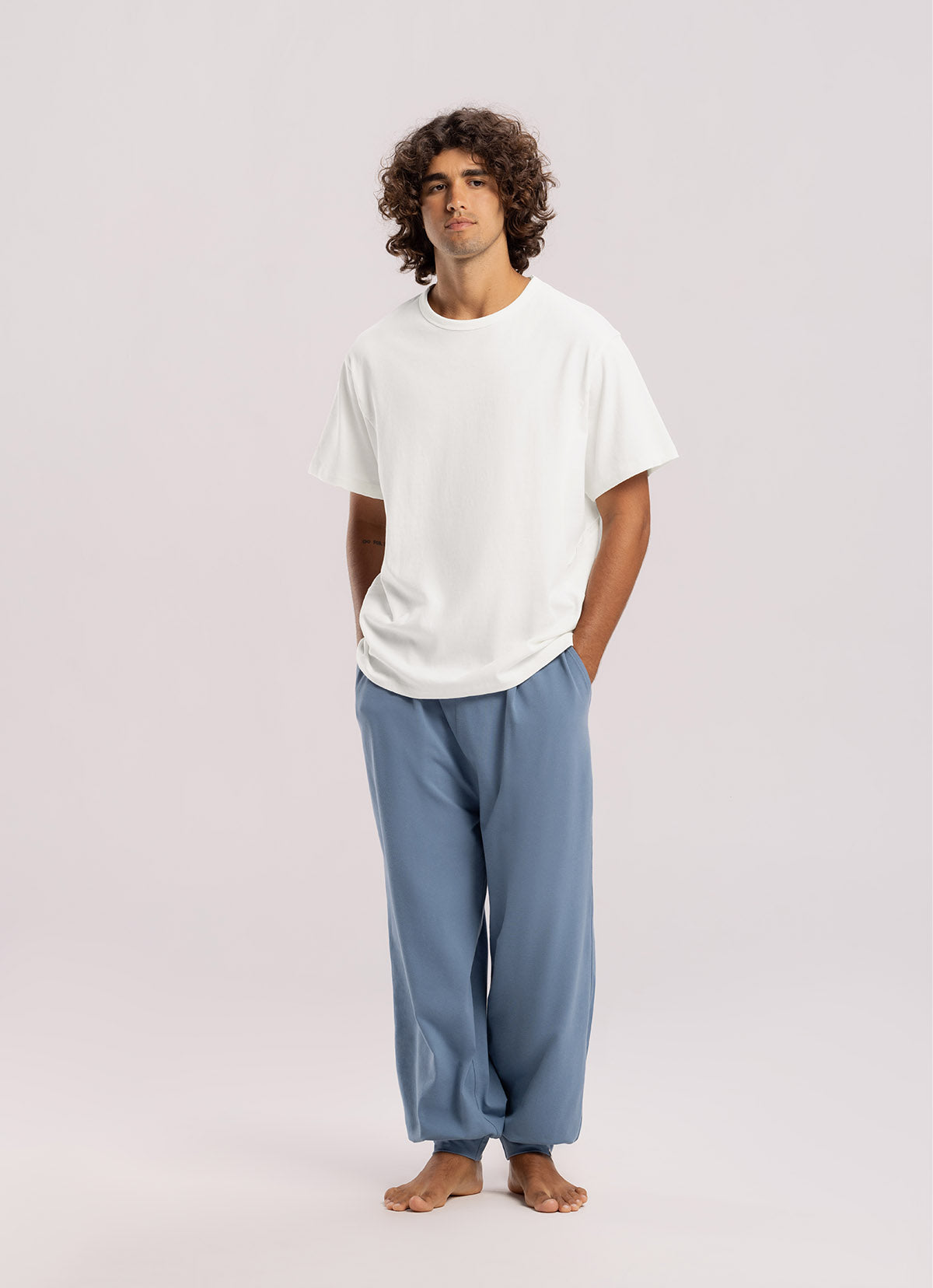 Circle short sleeve (For Men)_White Alyssum
