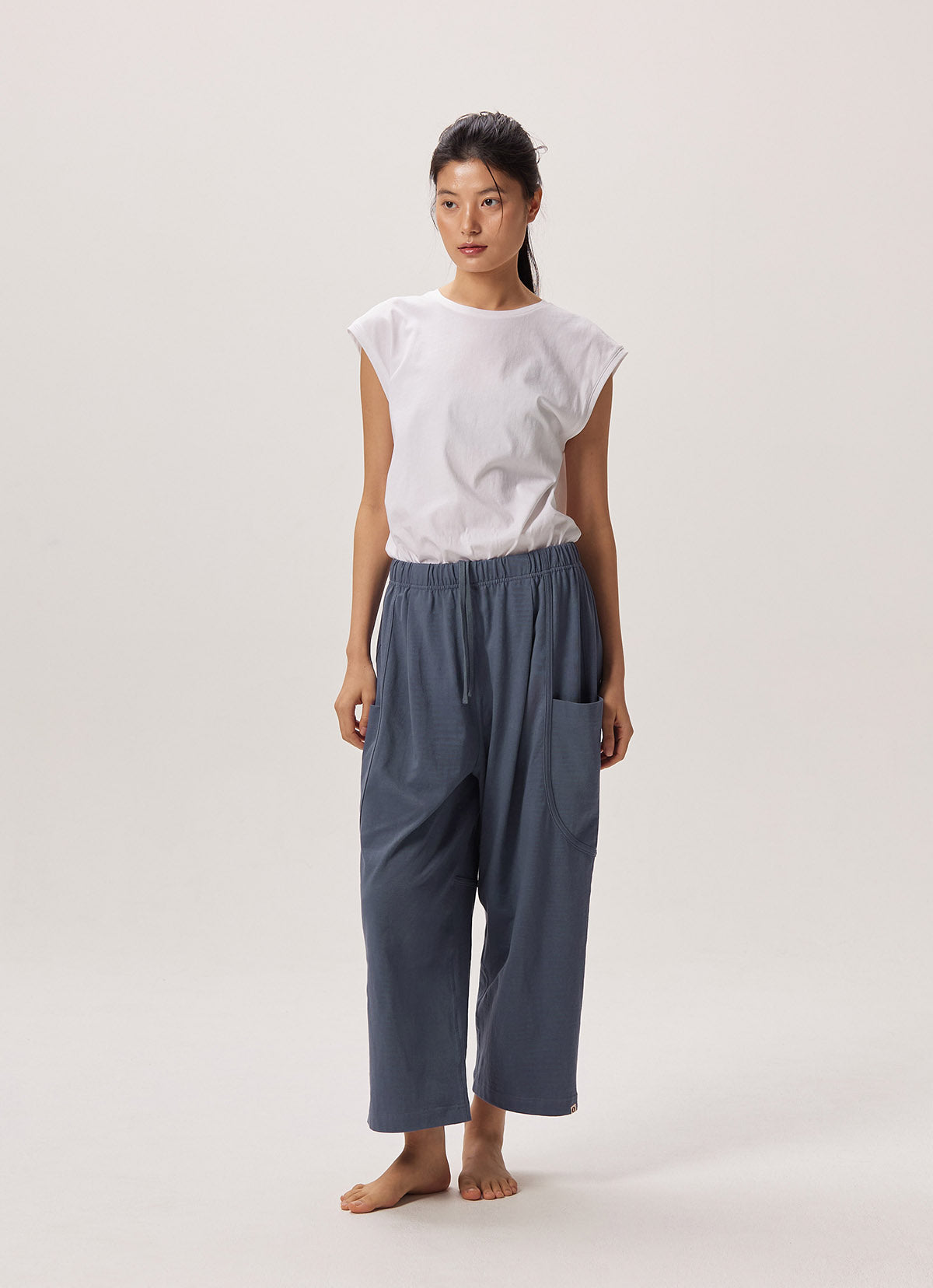 Out pocket crop pants (Unisex)_Grisaille