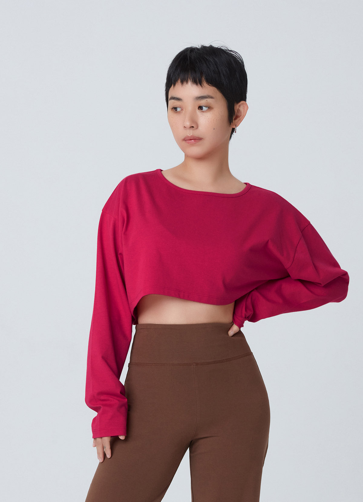 Wide long sleeve crop top_Love Potion