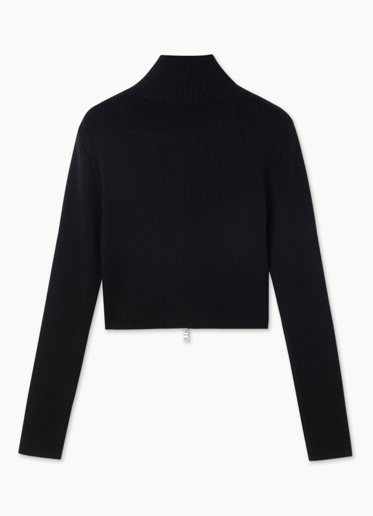 Polo-neck cardigan_Black