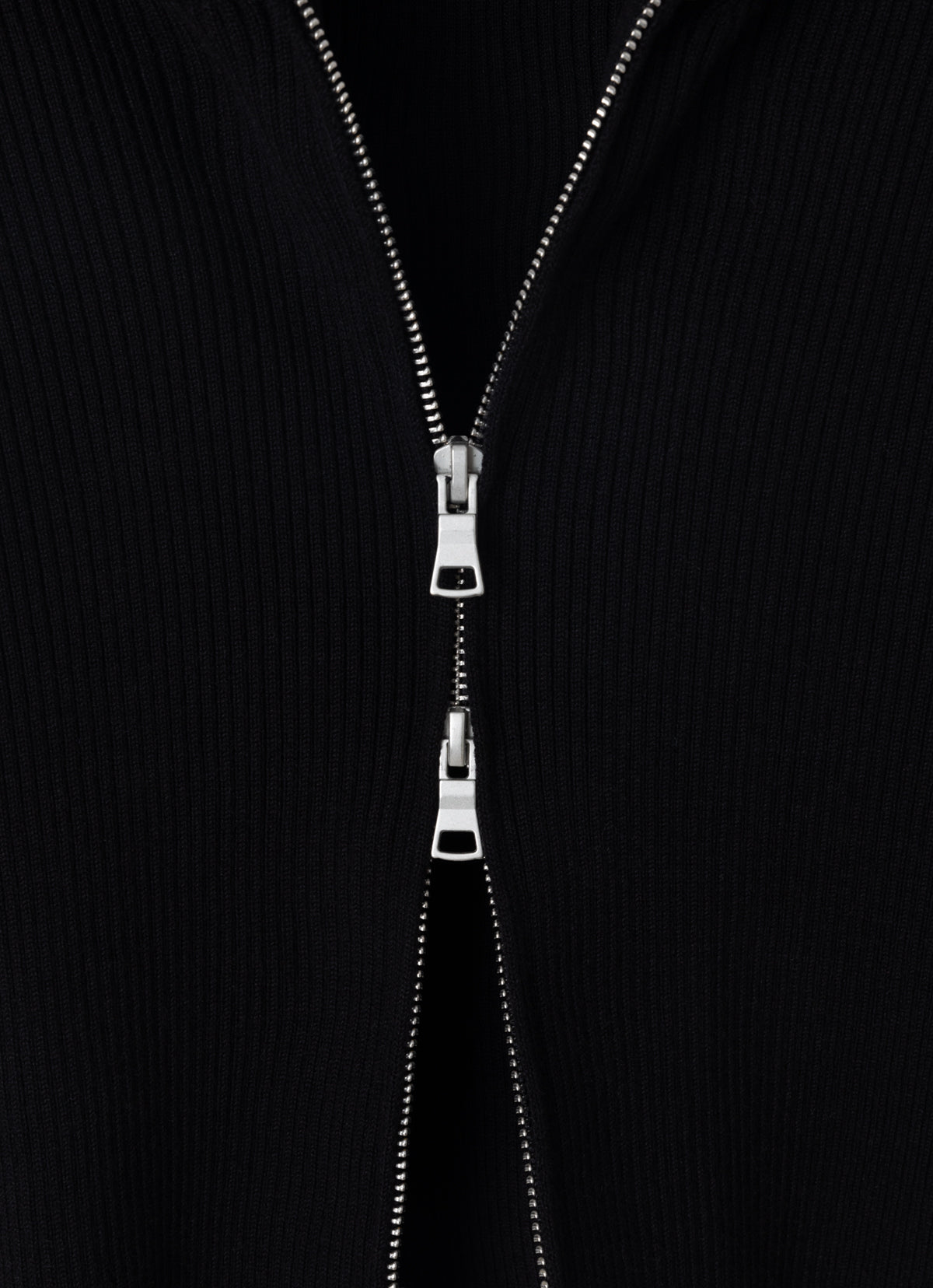 Polo-neck cardigan_Black