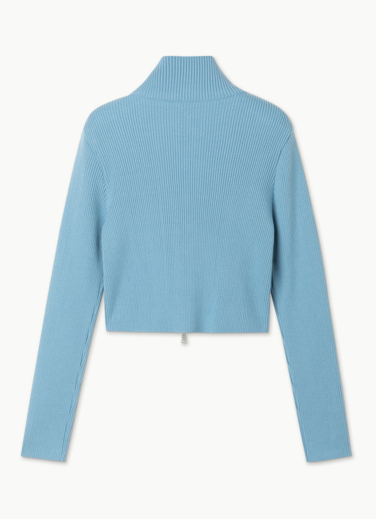 Polo-neck cardigan_Light Blue