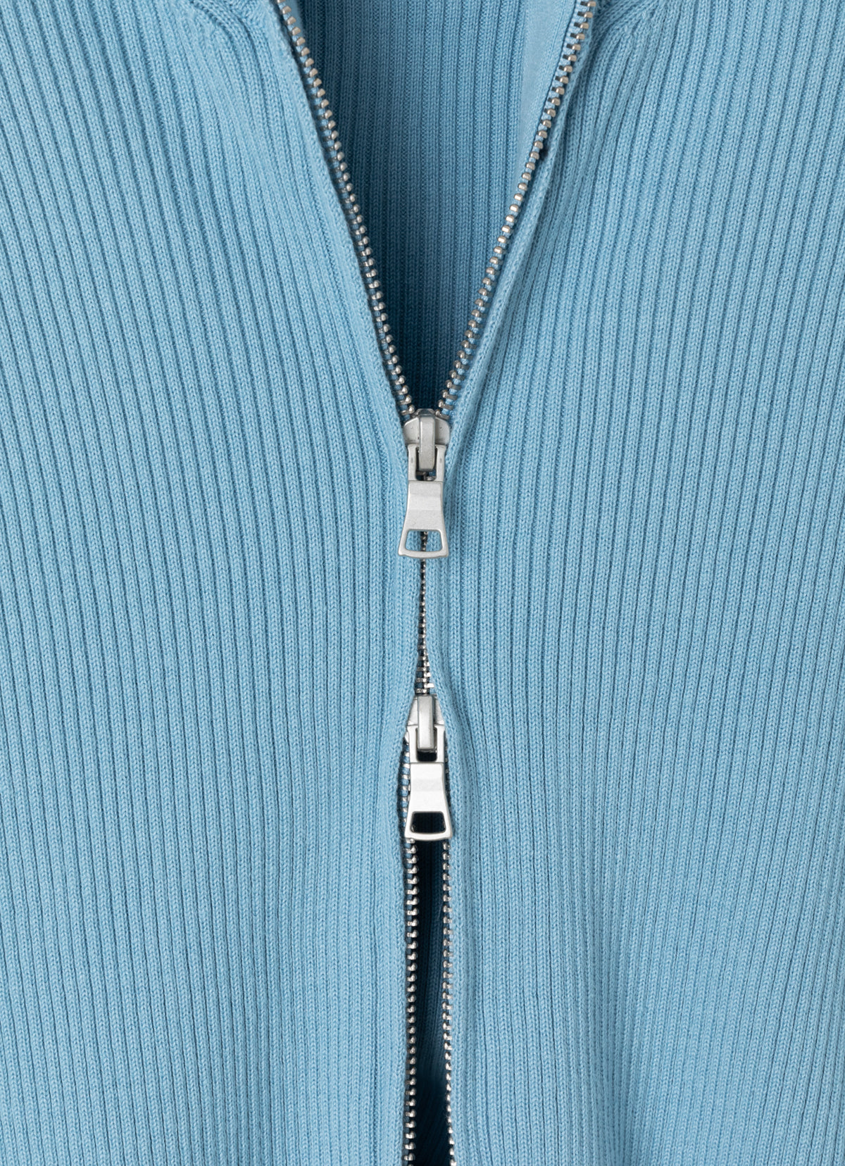 Polo-neck cardigan_Light Blue