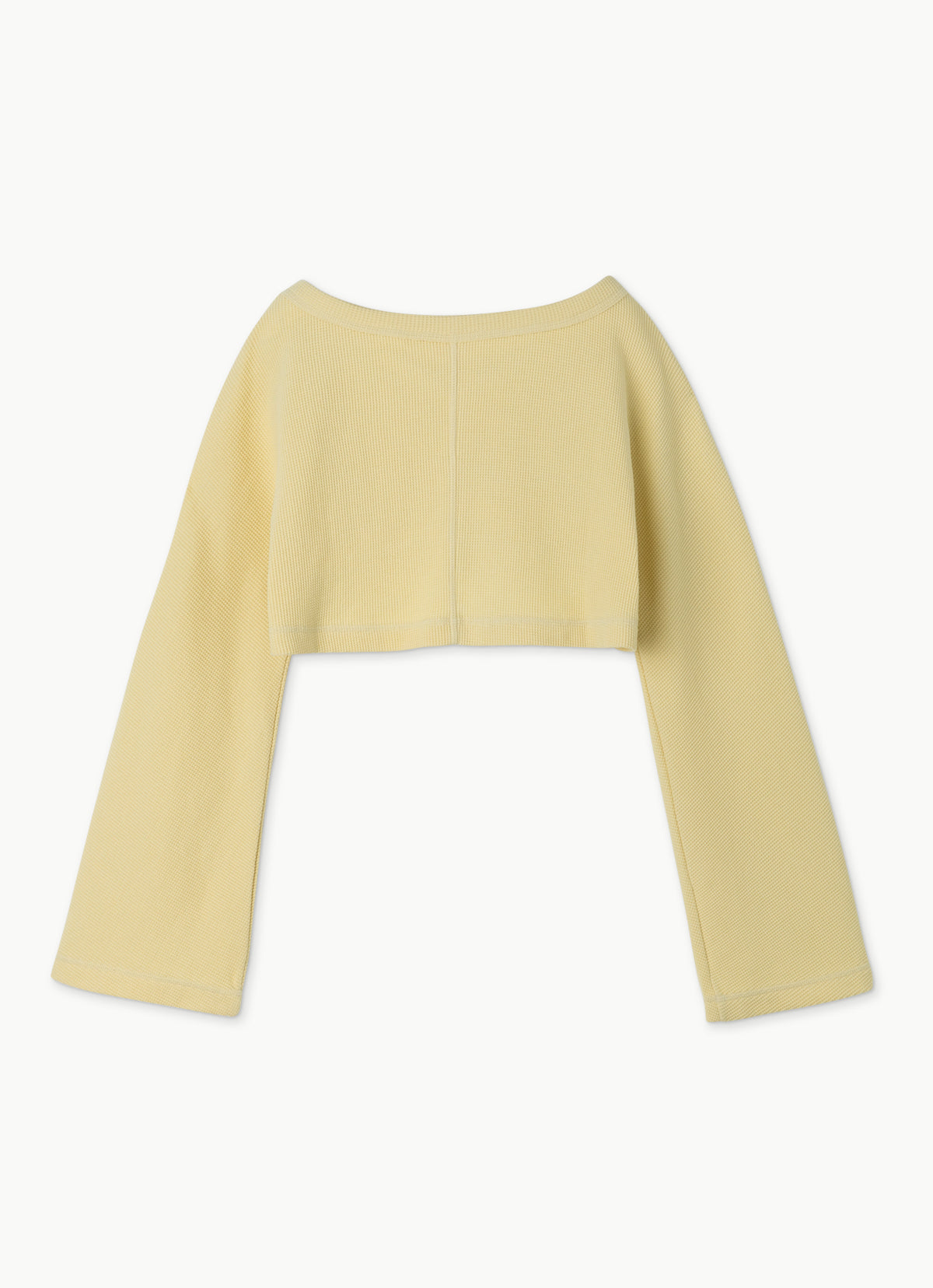 Waffle long sleeve crop top_Dusty Yellow