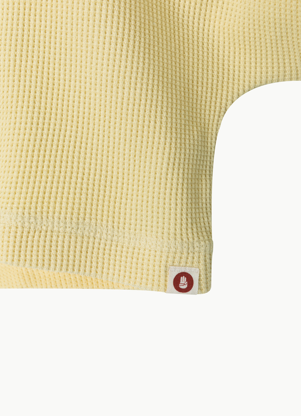 Waffle long sleeve crop top_Dusty Yellow