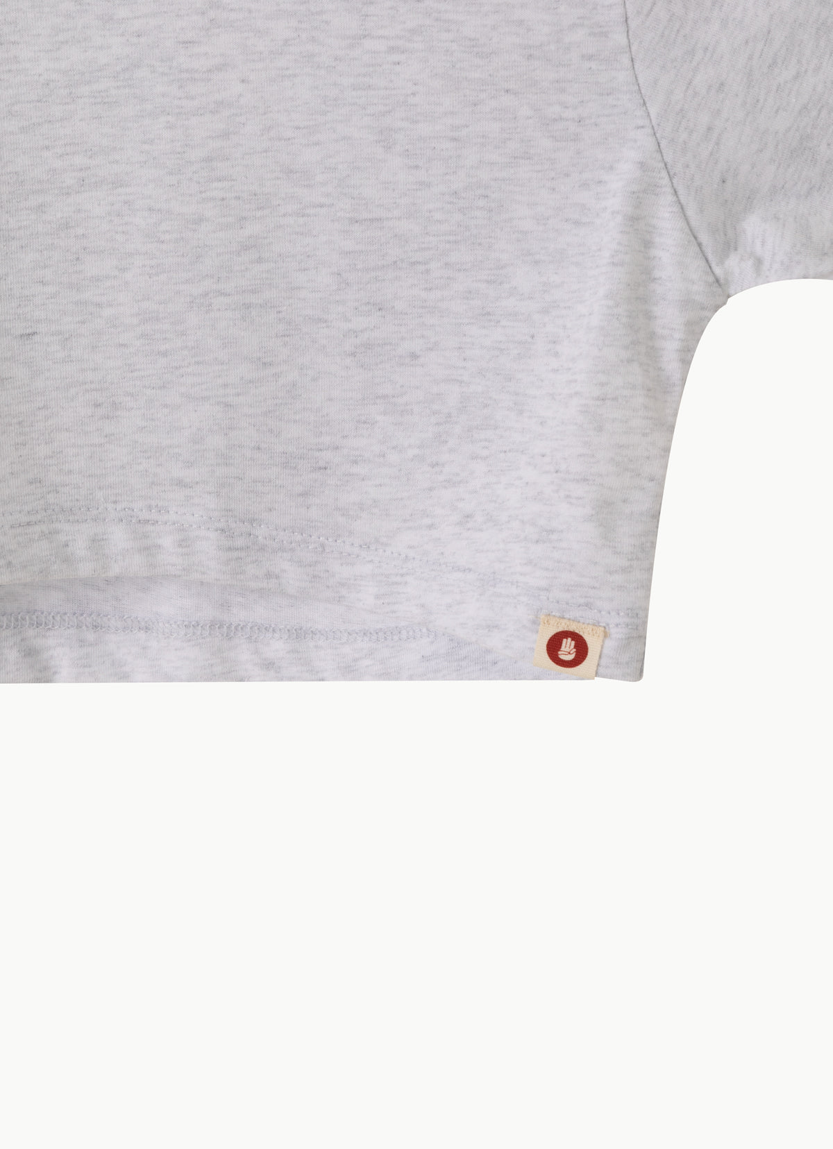 Wide long sleeve crop top_Melange Grey