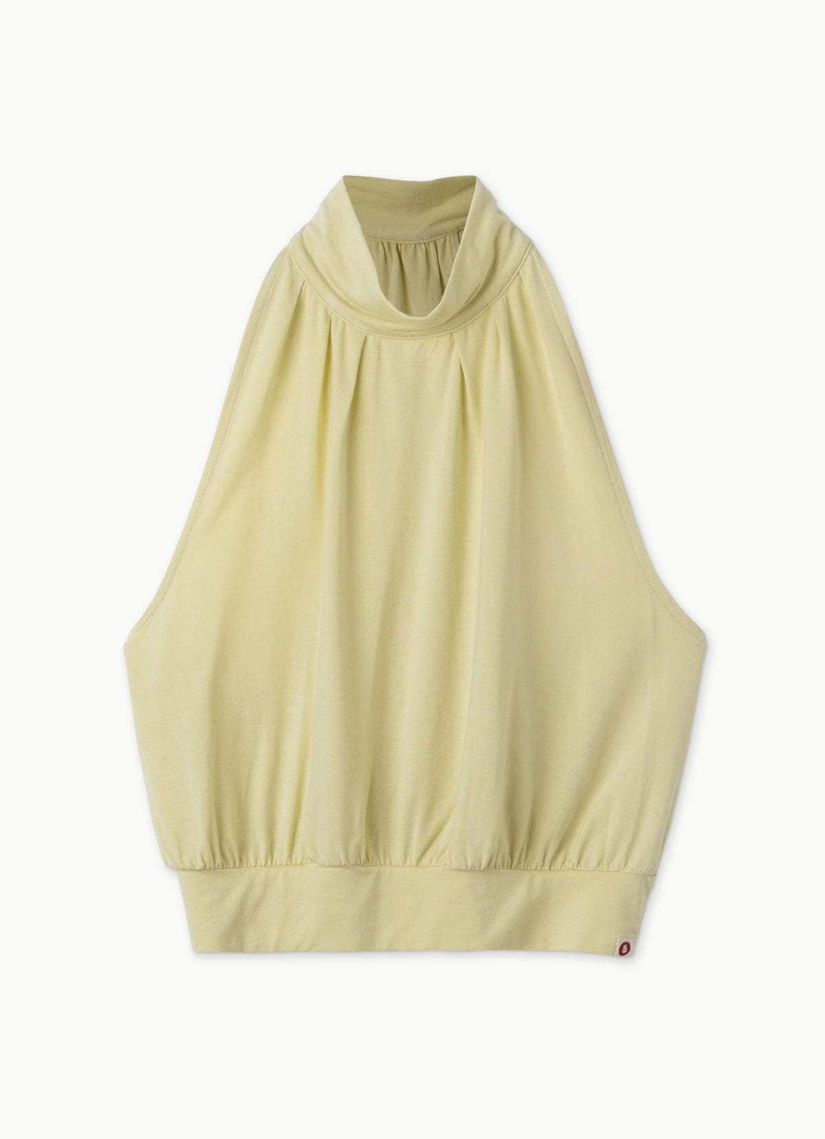 Mock-neck volume tank top_Dusty Yellow