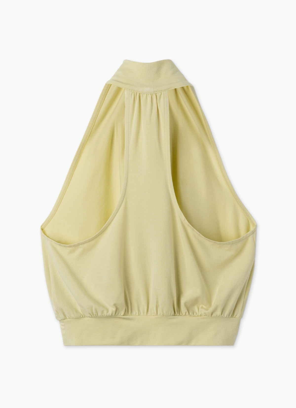 Mock-neck volume tank top_Dusty Yellow