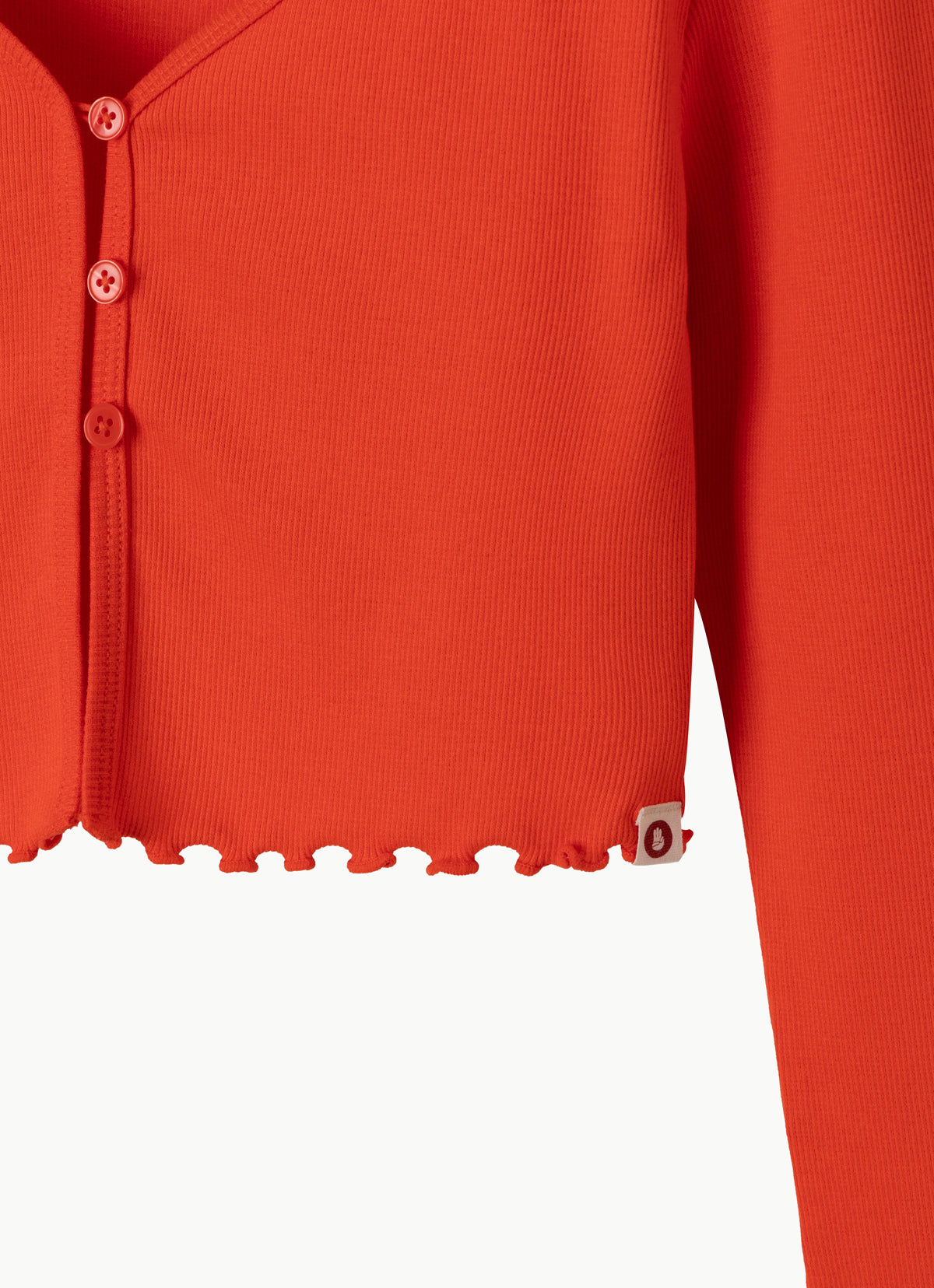 Crop rib cardigan_Cherry Tomato