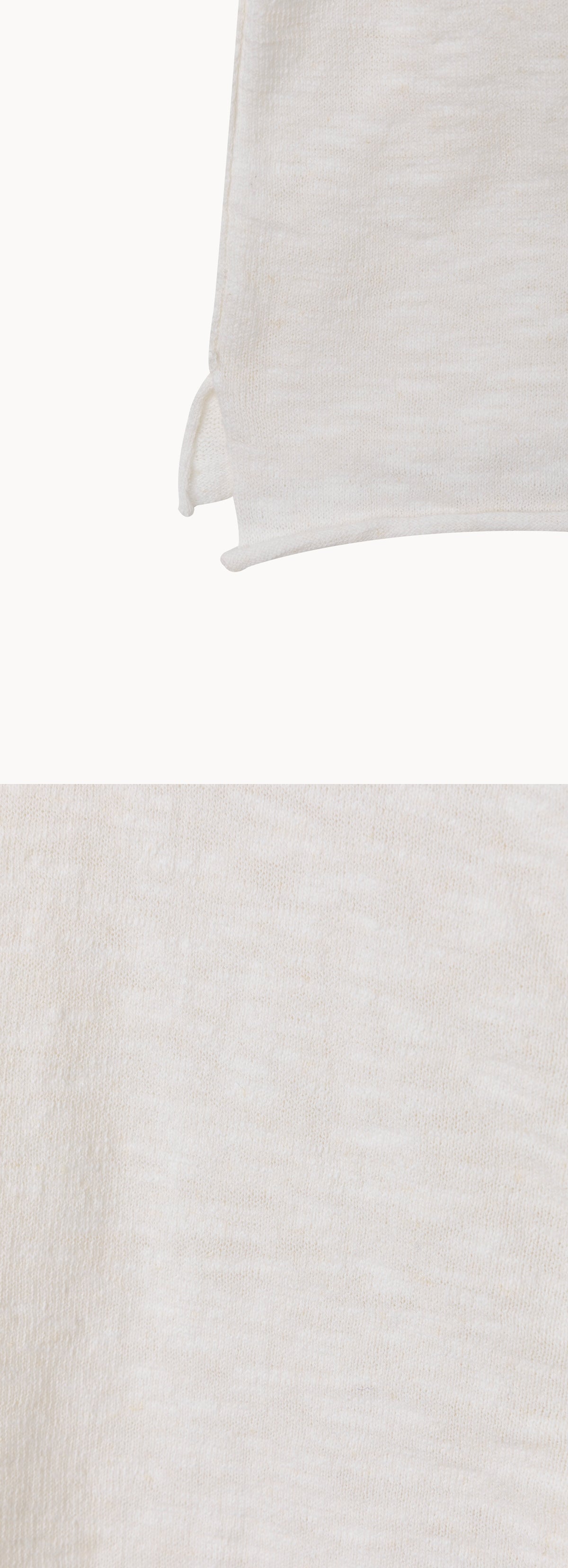 Linen half cardigan_Egret
