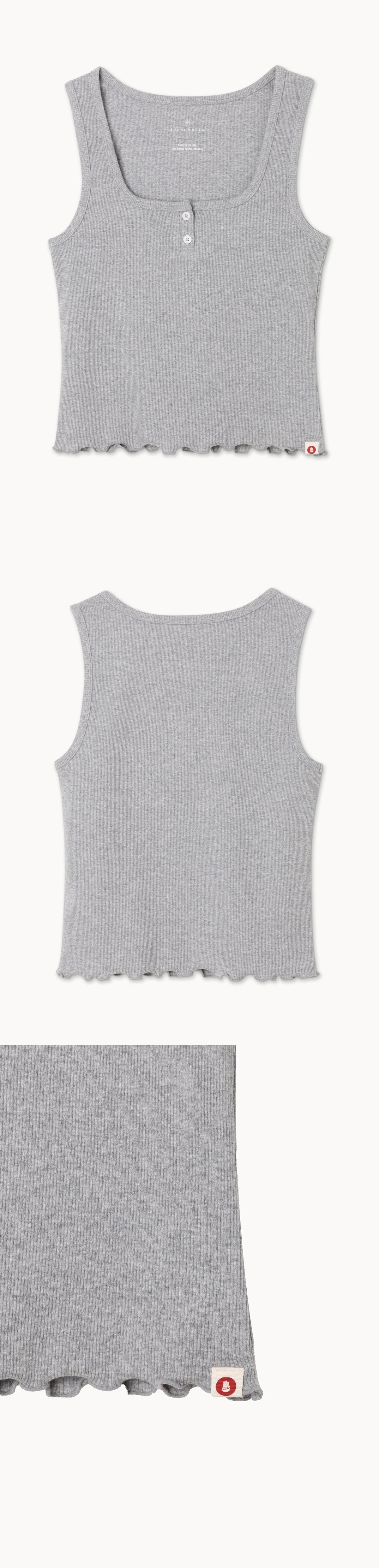 Button-up sleeveless_Dark Melange Grey