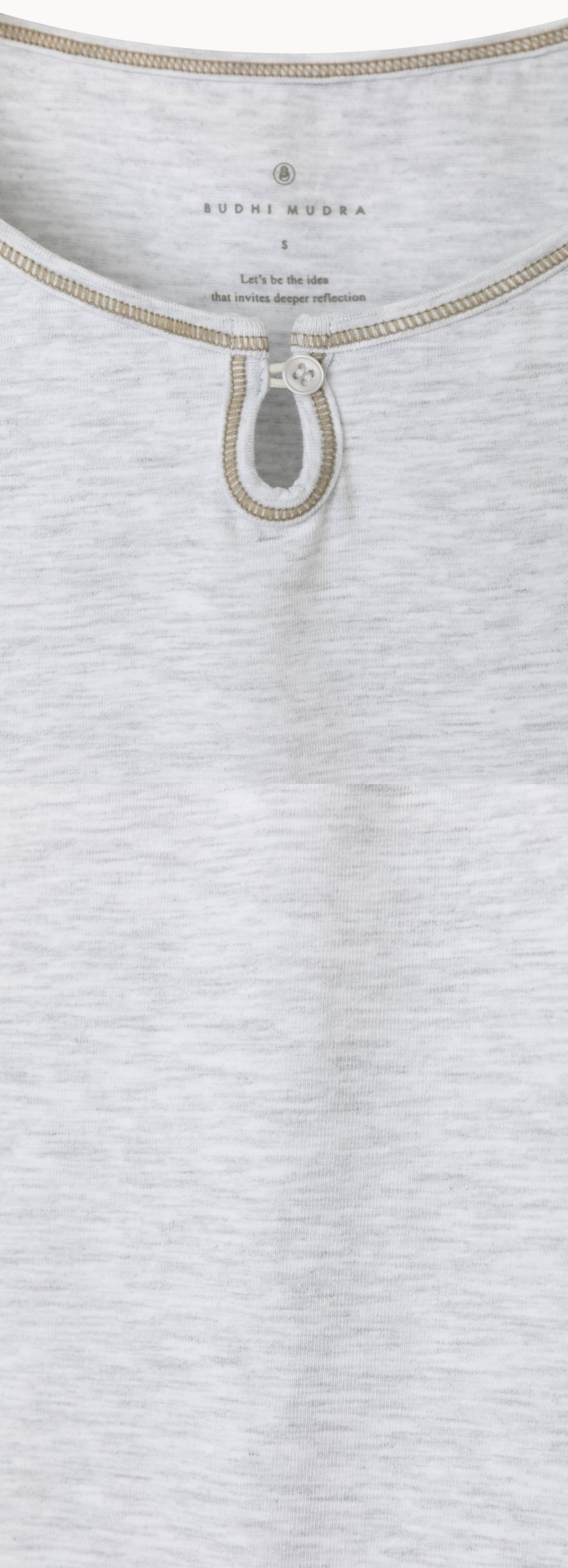 Keyhole raglan short sleeve_Melange Grey