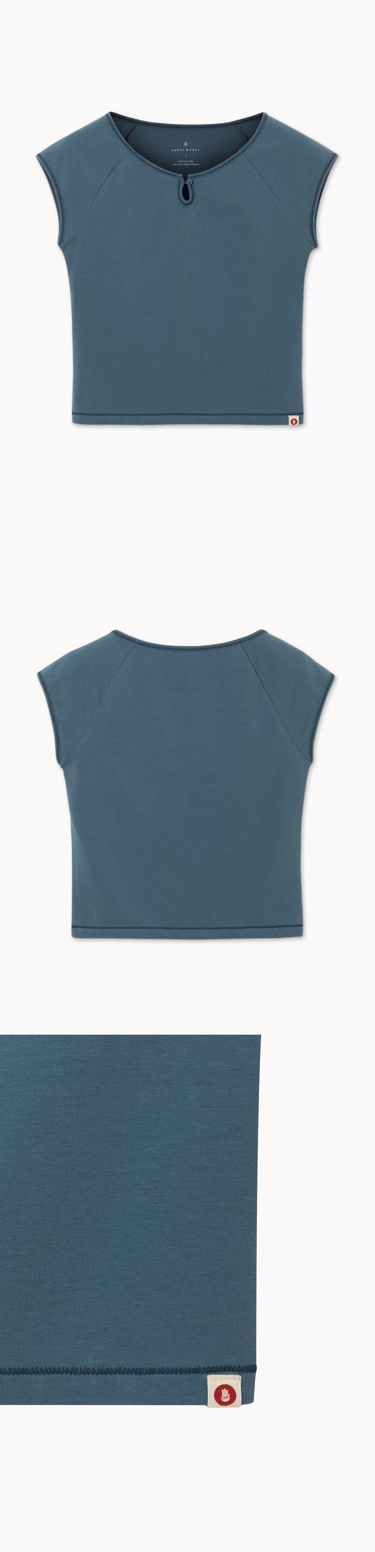 Keyhole raglan short sleeve_Bluefin