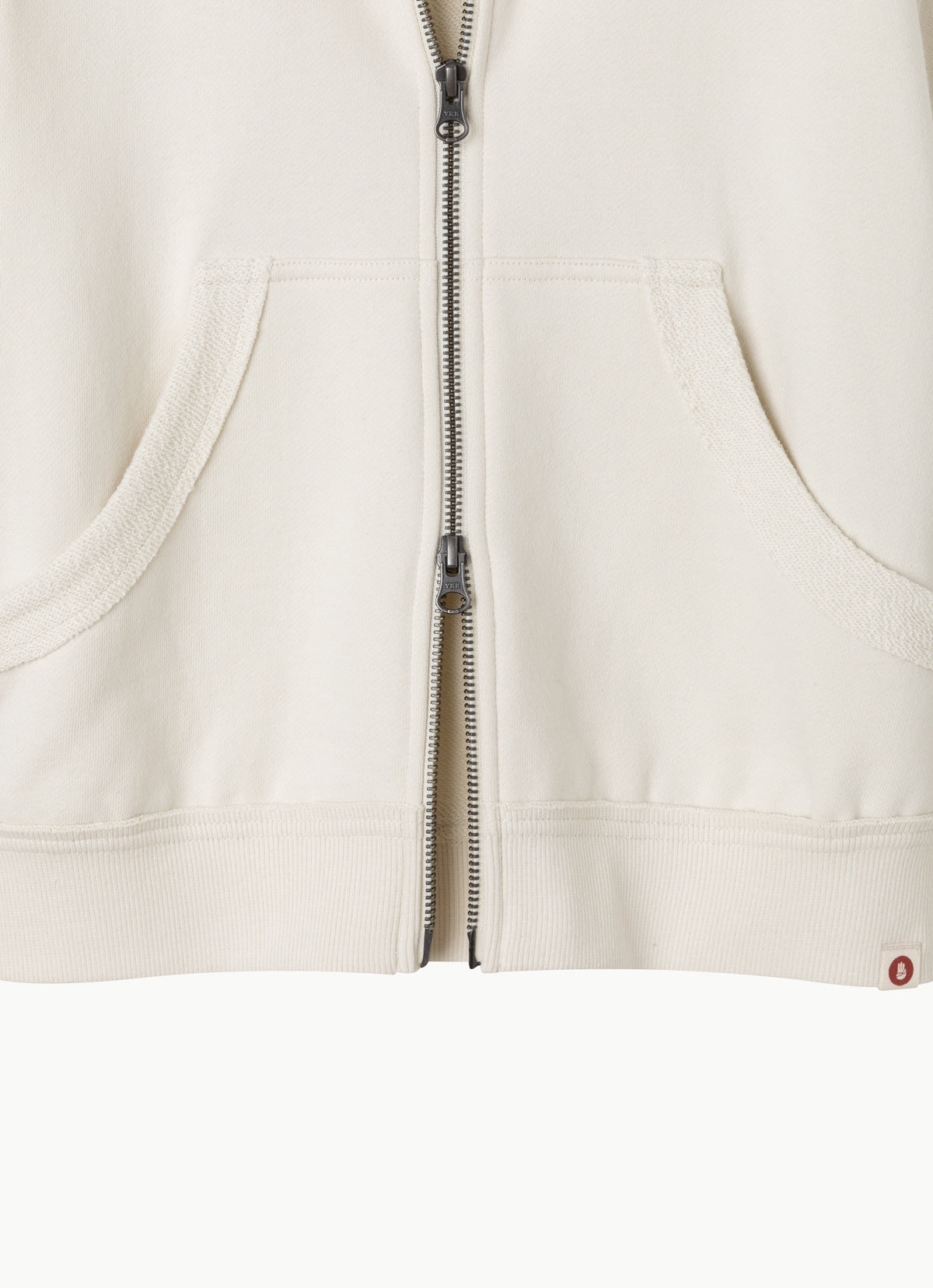 Fitted zip-up hoodie_solid_Turtledove