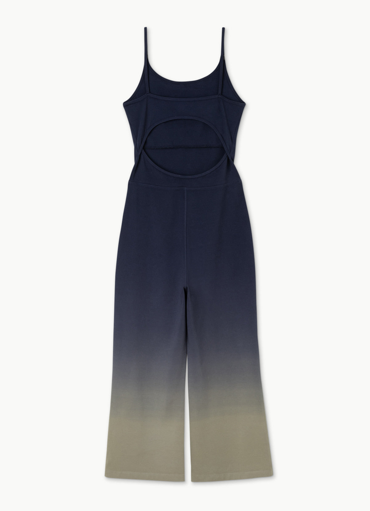 Cut-out bootcut jumpsuit_dyed_Navy Multi