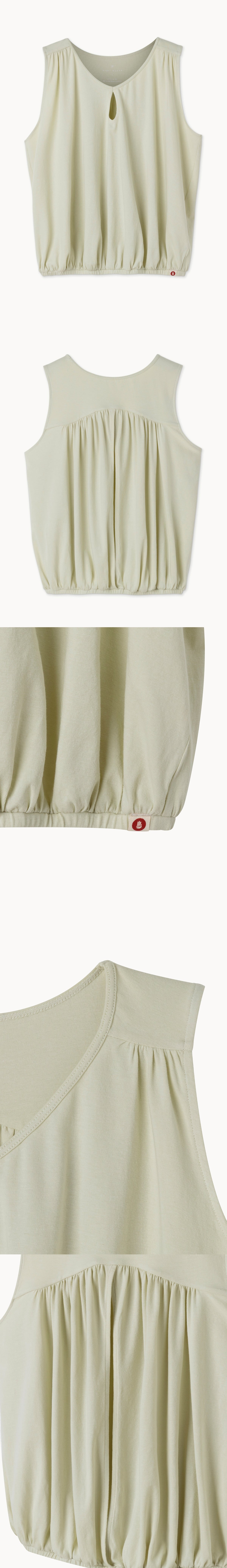 Keyhole shirring sleeveless_Celadon Tint