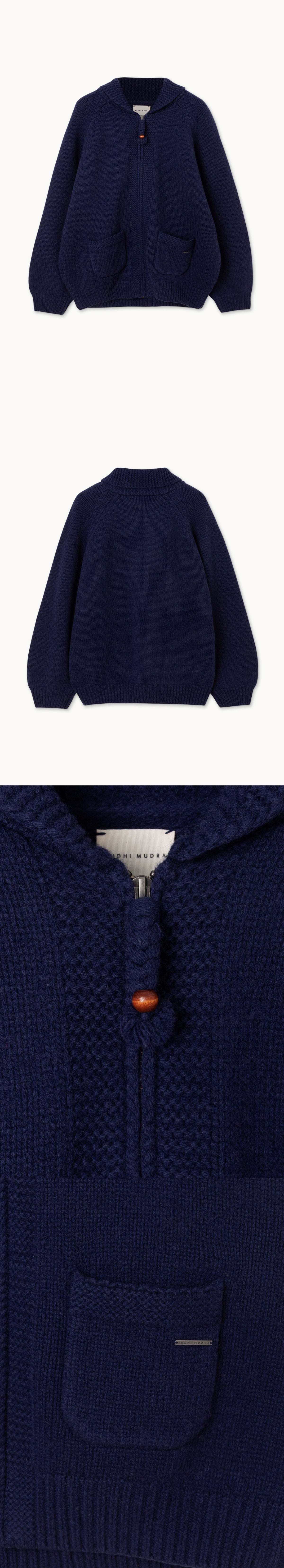 Bulky cardigan (Unisex)_Navy