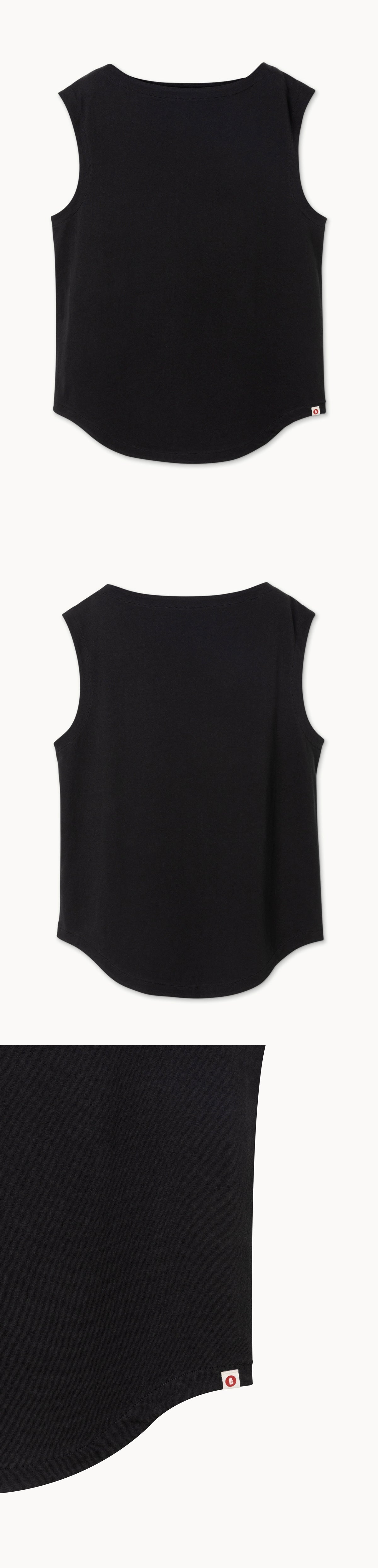 Boatneck sleeveless (Unisex)_Black