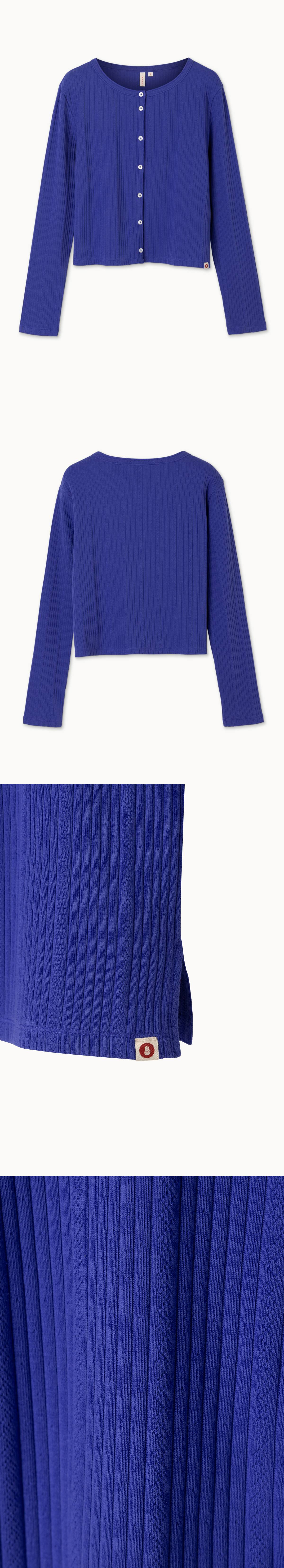 Pointelle cardigan_Bluing
