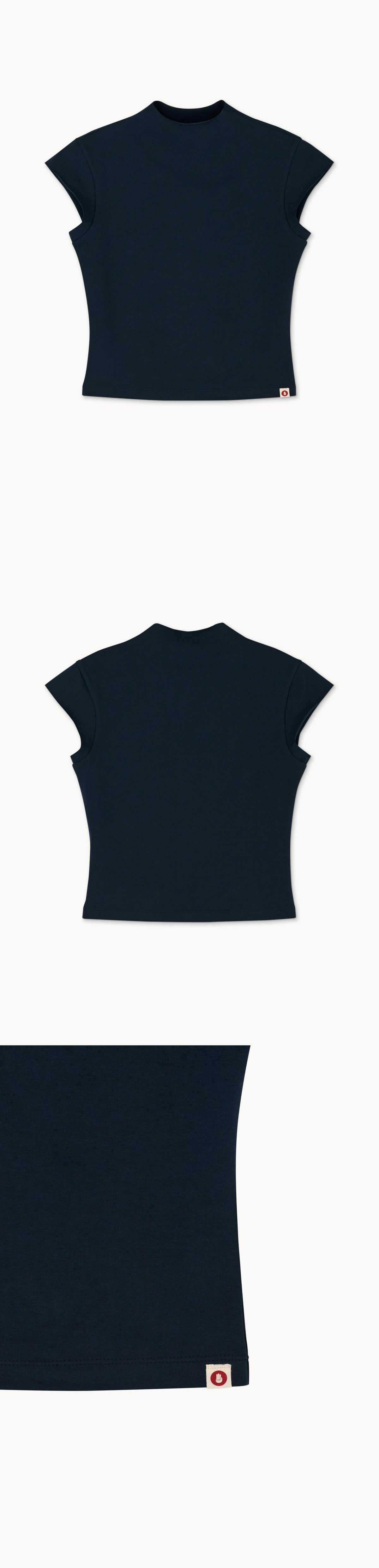 High neck cap sleeve_Carbon