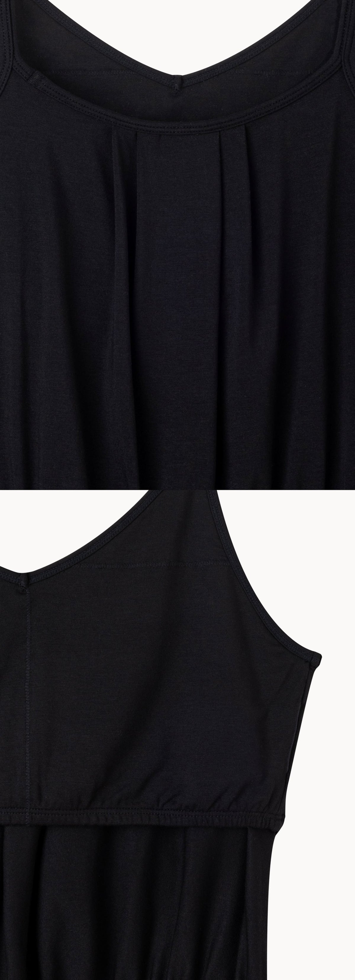 Pleats shirring sleeveless_Black
