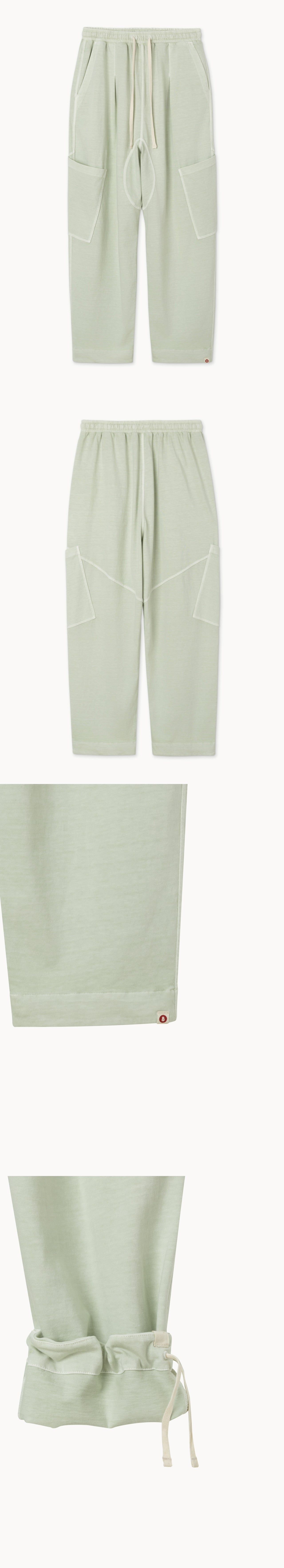 Pocket tapered pants (Unisex)_dyed_Moss Gray