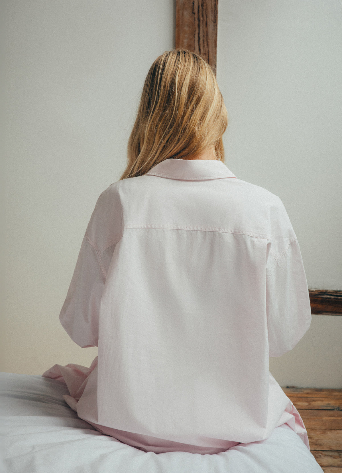 Oversized side slit shirts_Light Pink