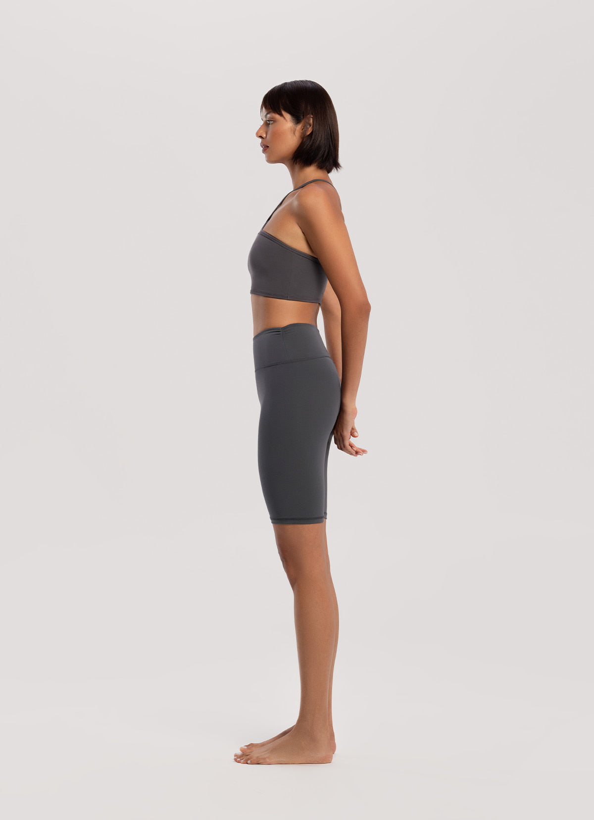 Shirring biker shorts_Blackened Pearl