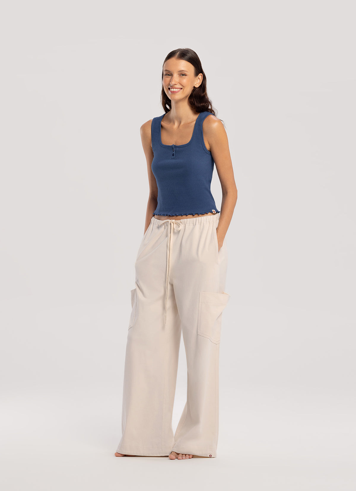 Button-up sleeveless_Bijou Blue