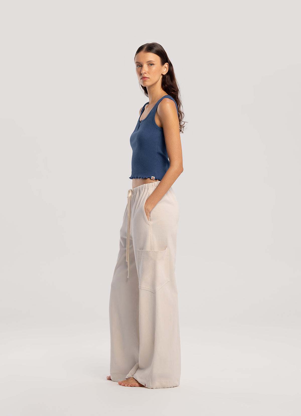 Button-up sleeveless_Bijou Blue