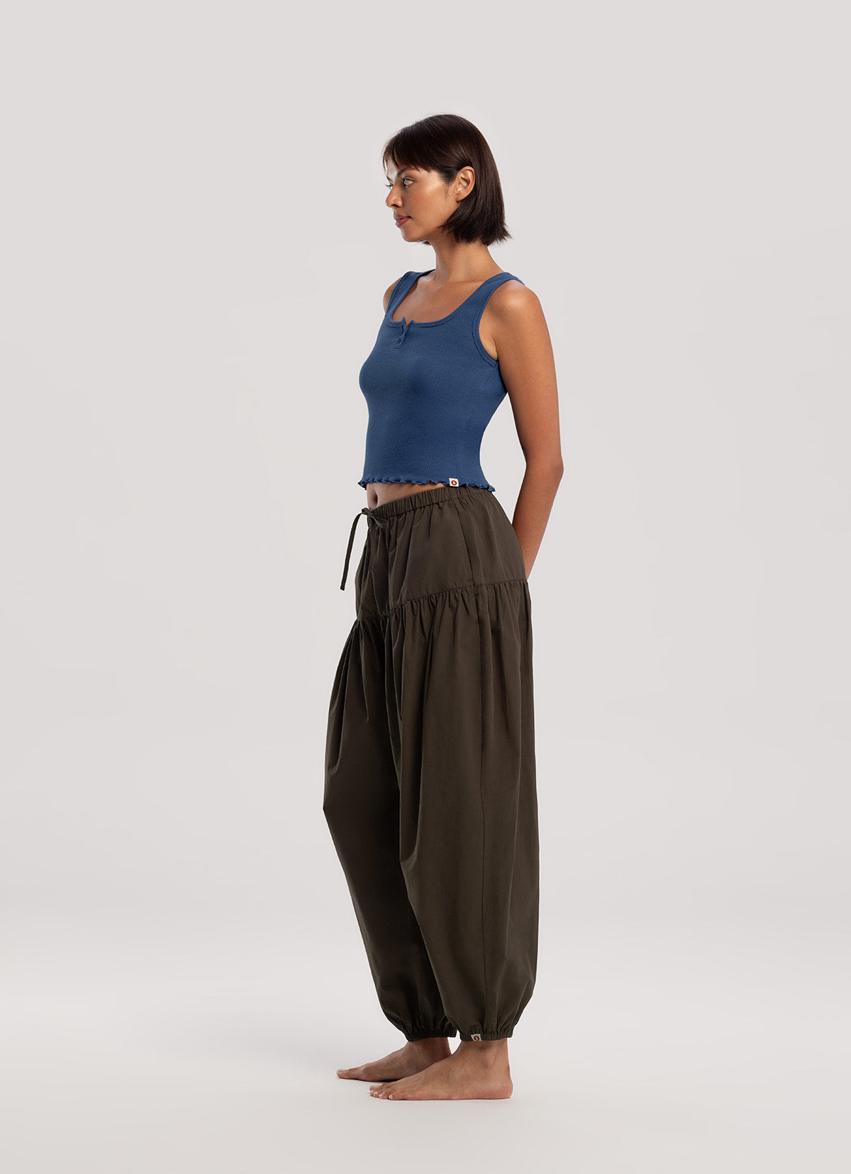 Volume long pants_Brown