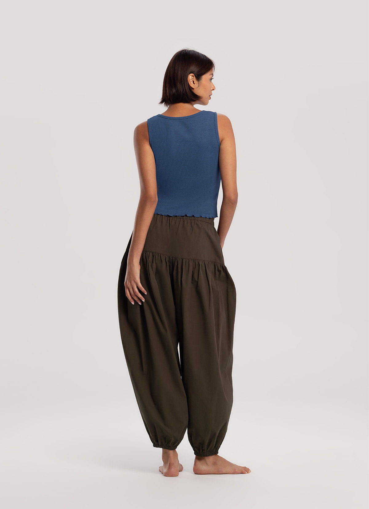 Volume long pants_Brown