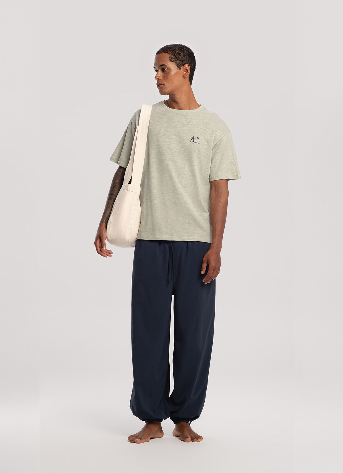 Diagonal jogger pants (Nylon ver.) (Unisex)_Dark Sapphire