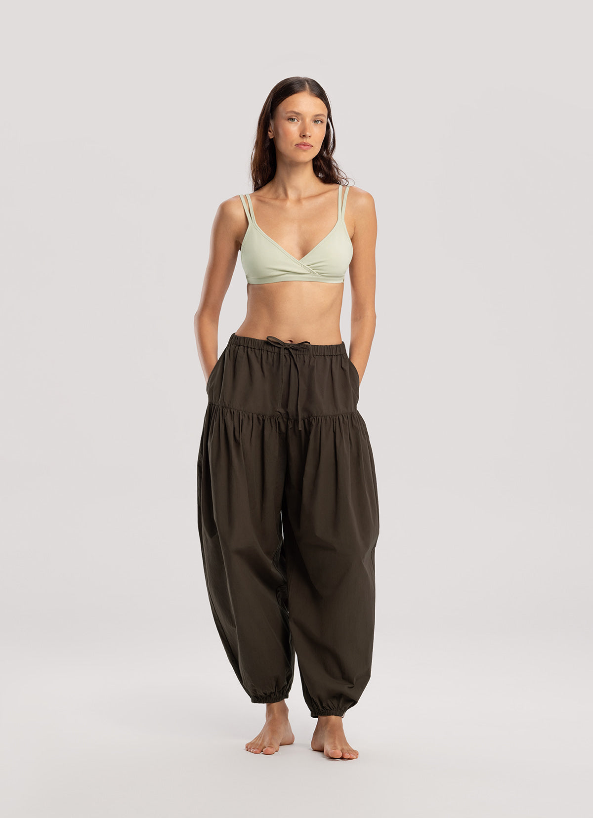 Volume long pants_Brown