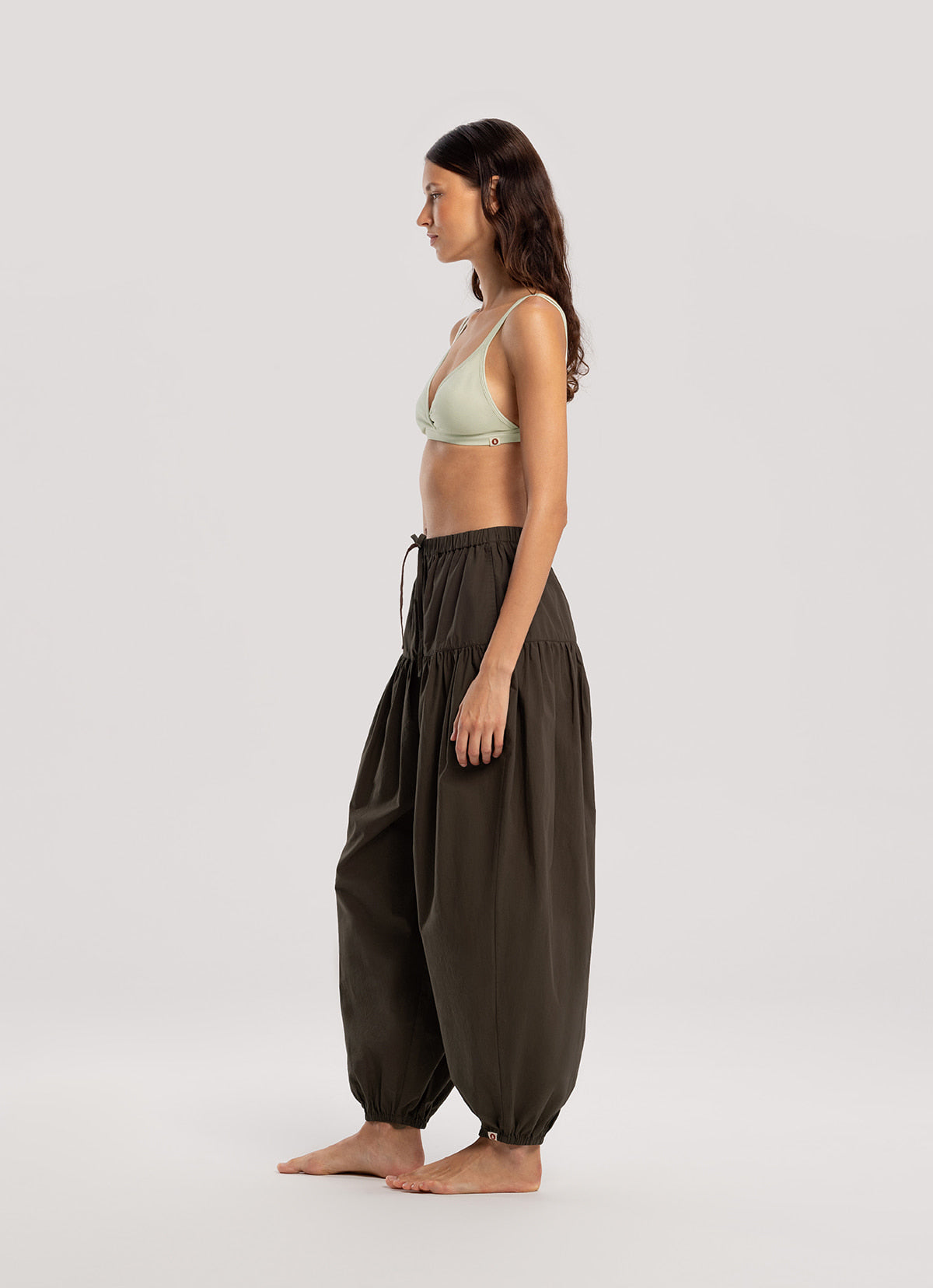 Volume long pants_Brown