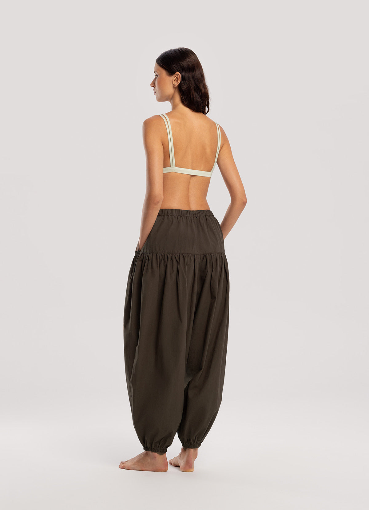 Volume long pants_Brown