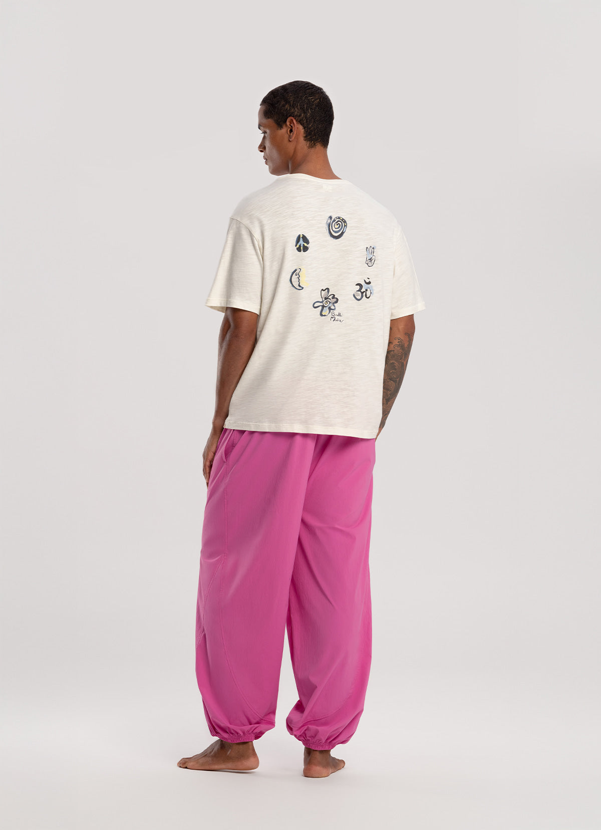 Diagonal jogger pants (Nylon ver.) (Unisex)_Fiji Flower