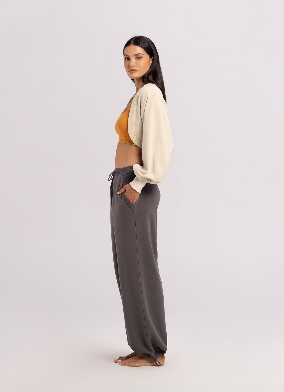 Volume bolero jacket_Taupe