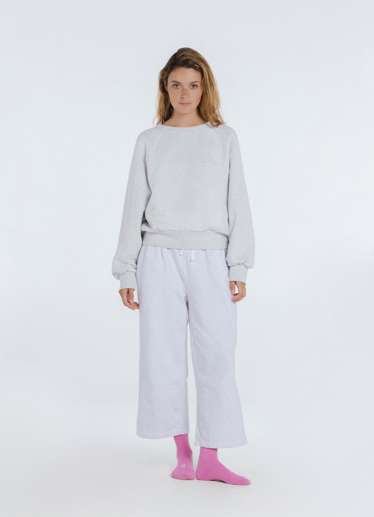 Loopy sweat pants_Melange Grey