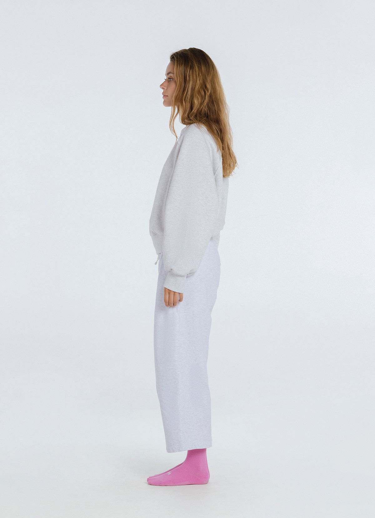 Loopy sweat pants_Melange Grey