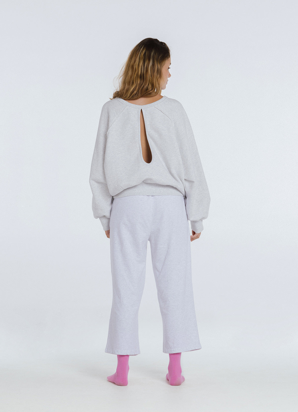 Loopy sweat pants_Melange Grey