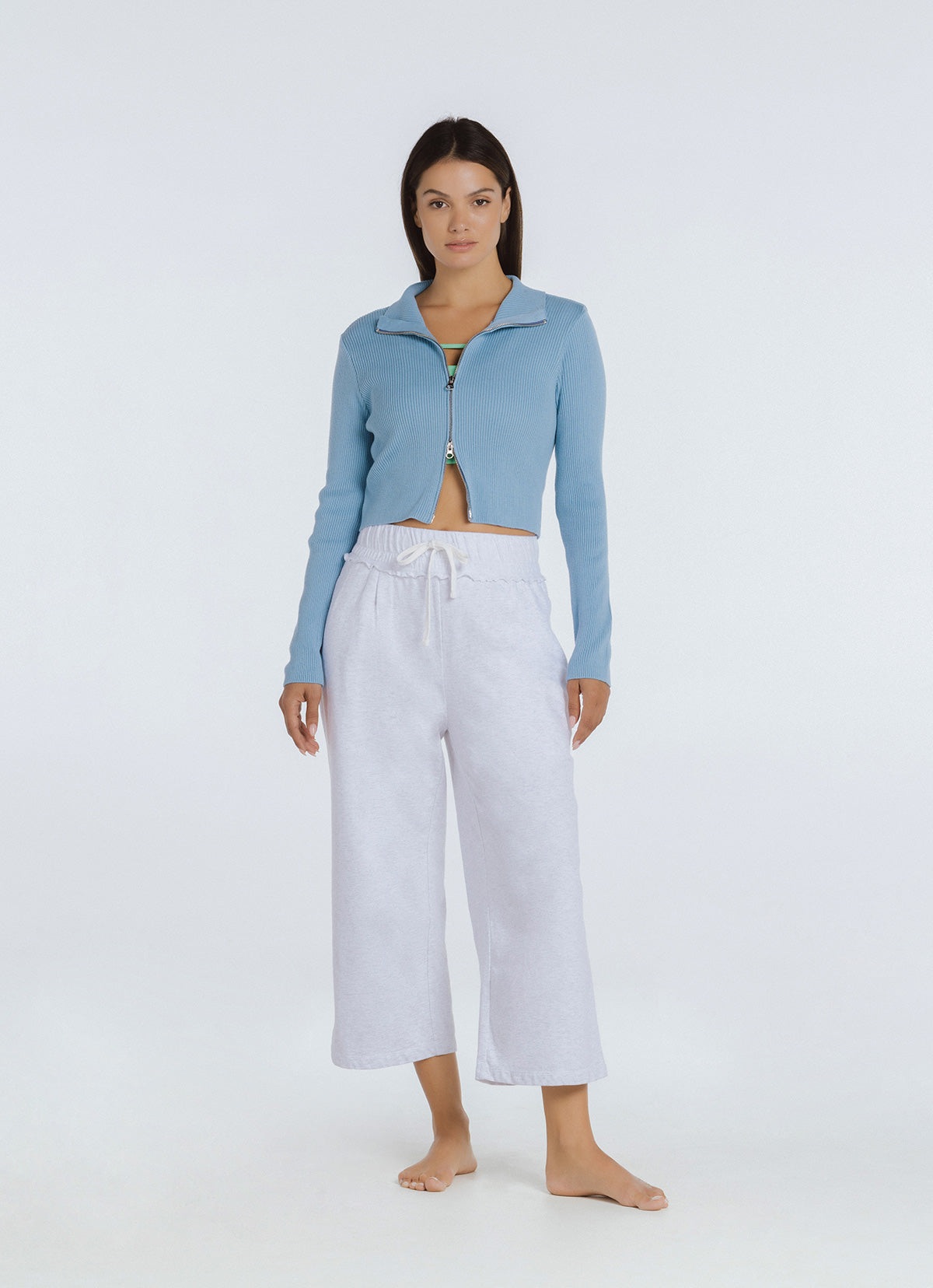 Loopy sweat pants_Melange Grey