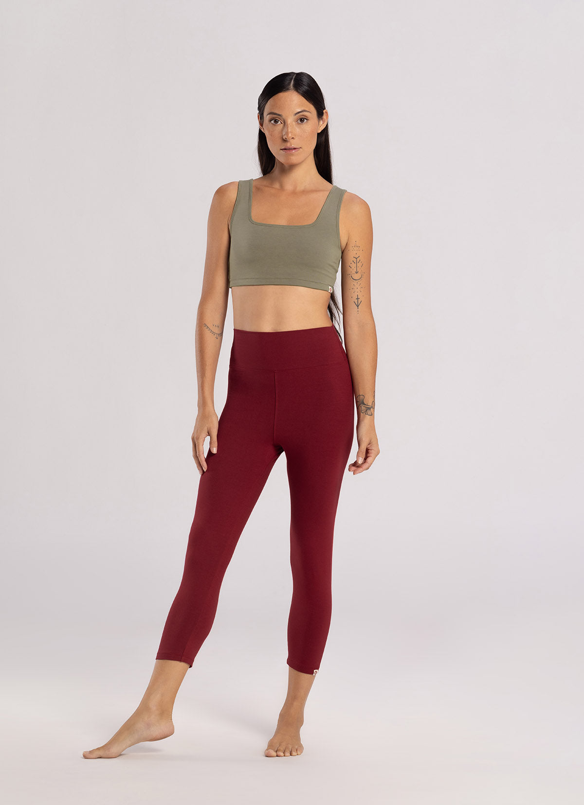 Square strap bra top_Grey Khaki
