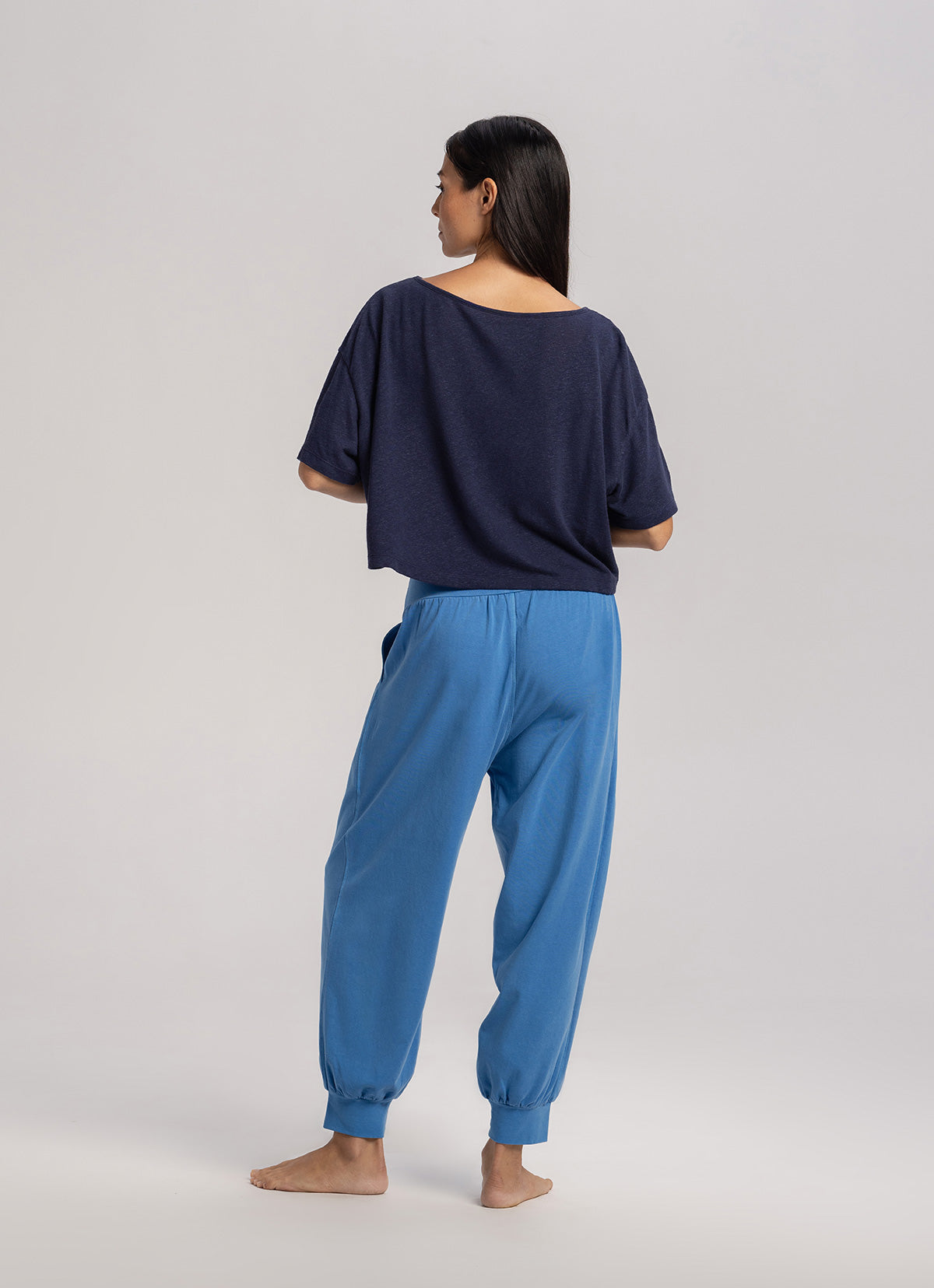 Medio short sleeve (Linen ver.)_Peacoat