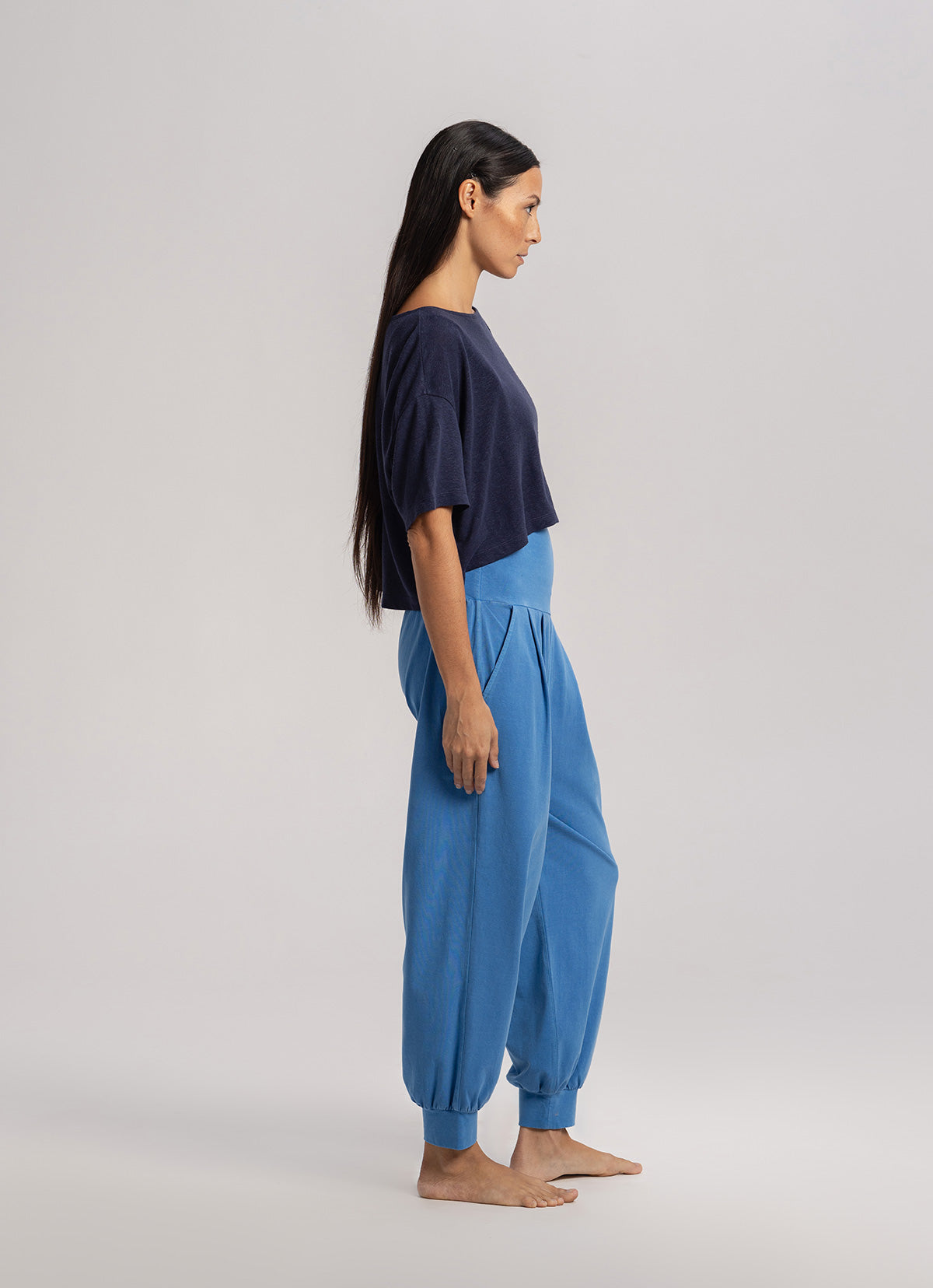 Medio short sleeve (Linen ver.)_Peacoat
