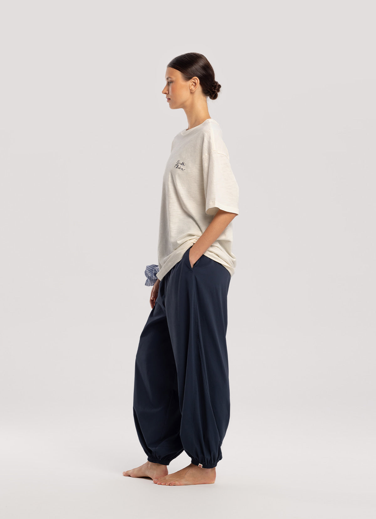 Diagonal jogger pants (Nylon ver.) (Unisex)_Dark Sapphire