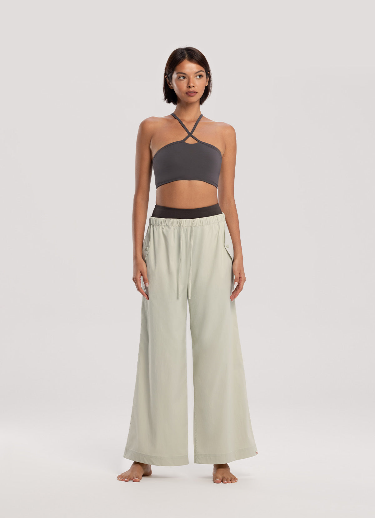 Light straight pants_Celadon Tint