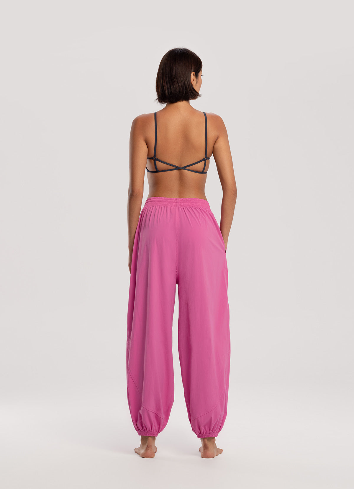 Diagonal jogger pants (Nylon ver.) (Unisex)_Fiji Flower