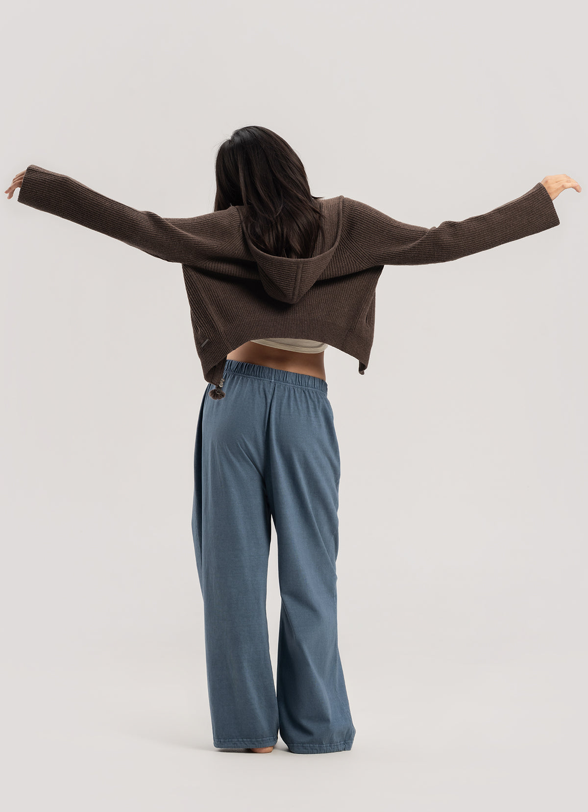 Wide pleats pants (Unisex)_Bering Sea